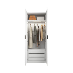 CLAS Modular Wardrobe with 2 Doors - Glossy White