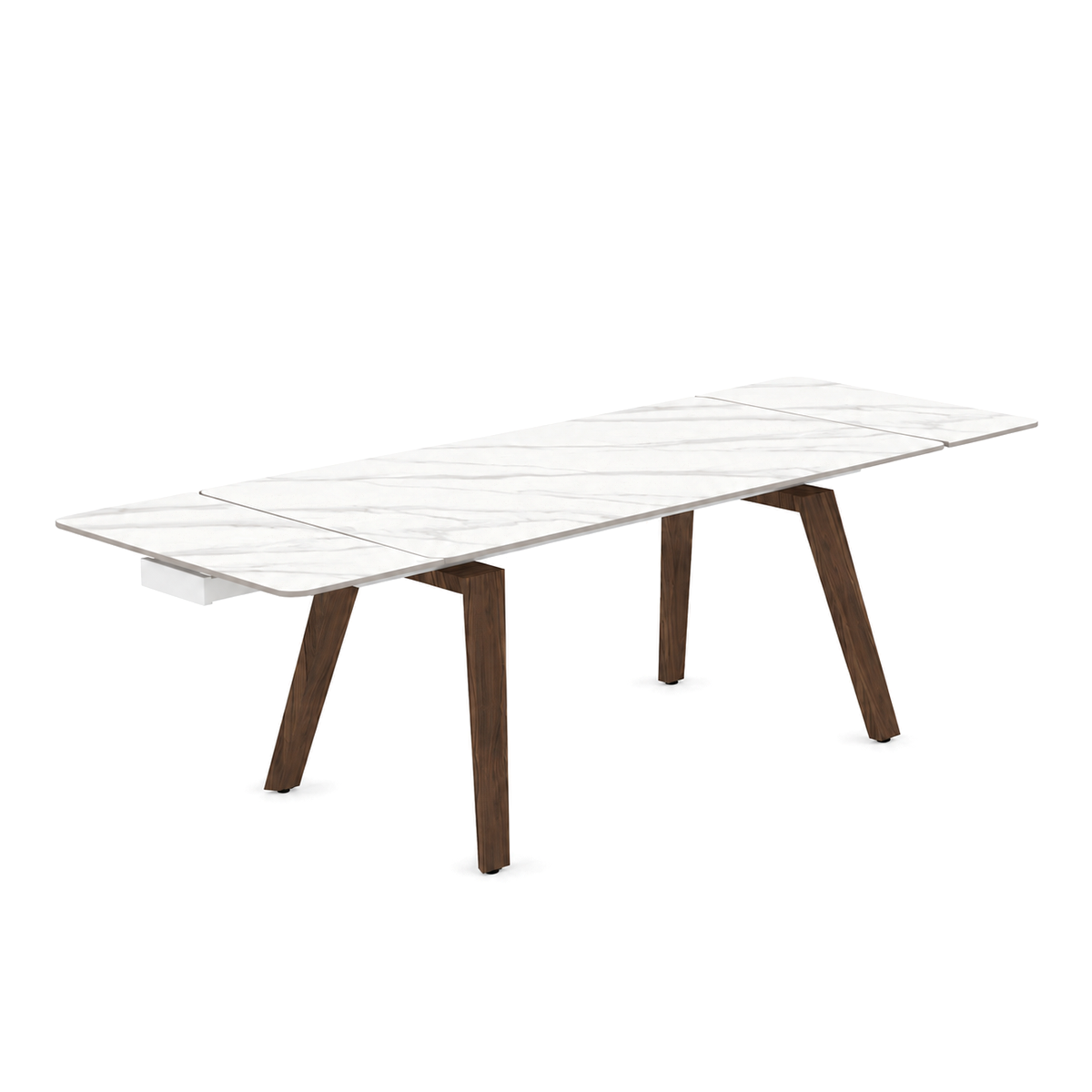 Nadège - Table à Manger Céramique - Noyer et Blanc