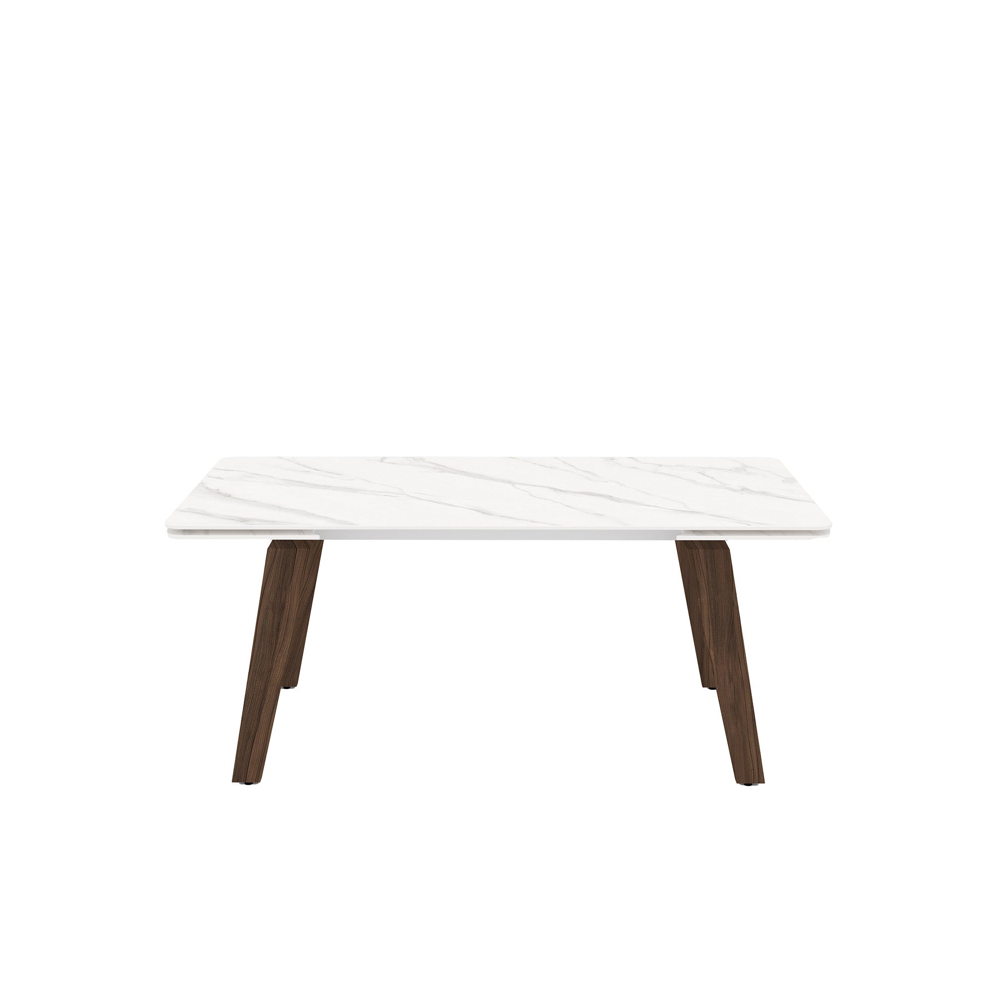 Nadège - Ceramic Dining Table - Walnut and White