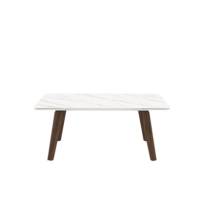 Nadège - Ceramic Dining Table - Walnut and White