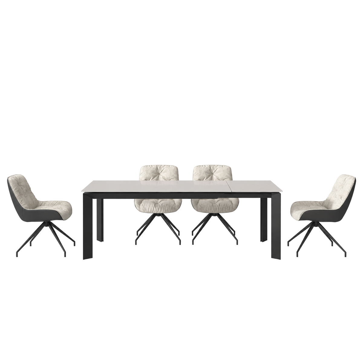 Elliot - Extendable Dining Table - Grey Tempered Glass