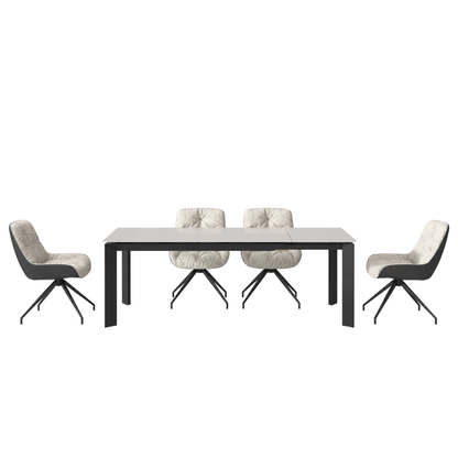 Elliot - Extendable Dining Table - Grey Tempered Glass