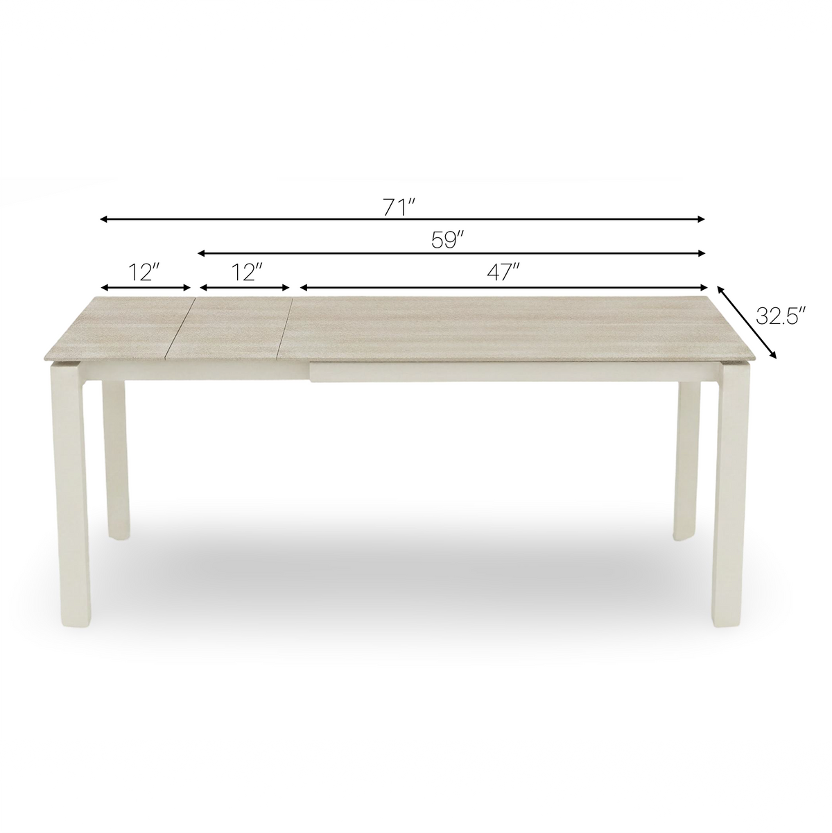 Mikhai - Table à Manger extensible - Travertin