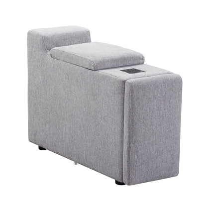 Amaro - Sofa Sectionnel Modulaire avec ottoman et console - Gris Pâle