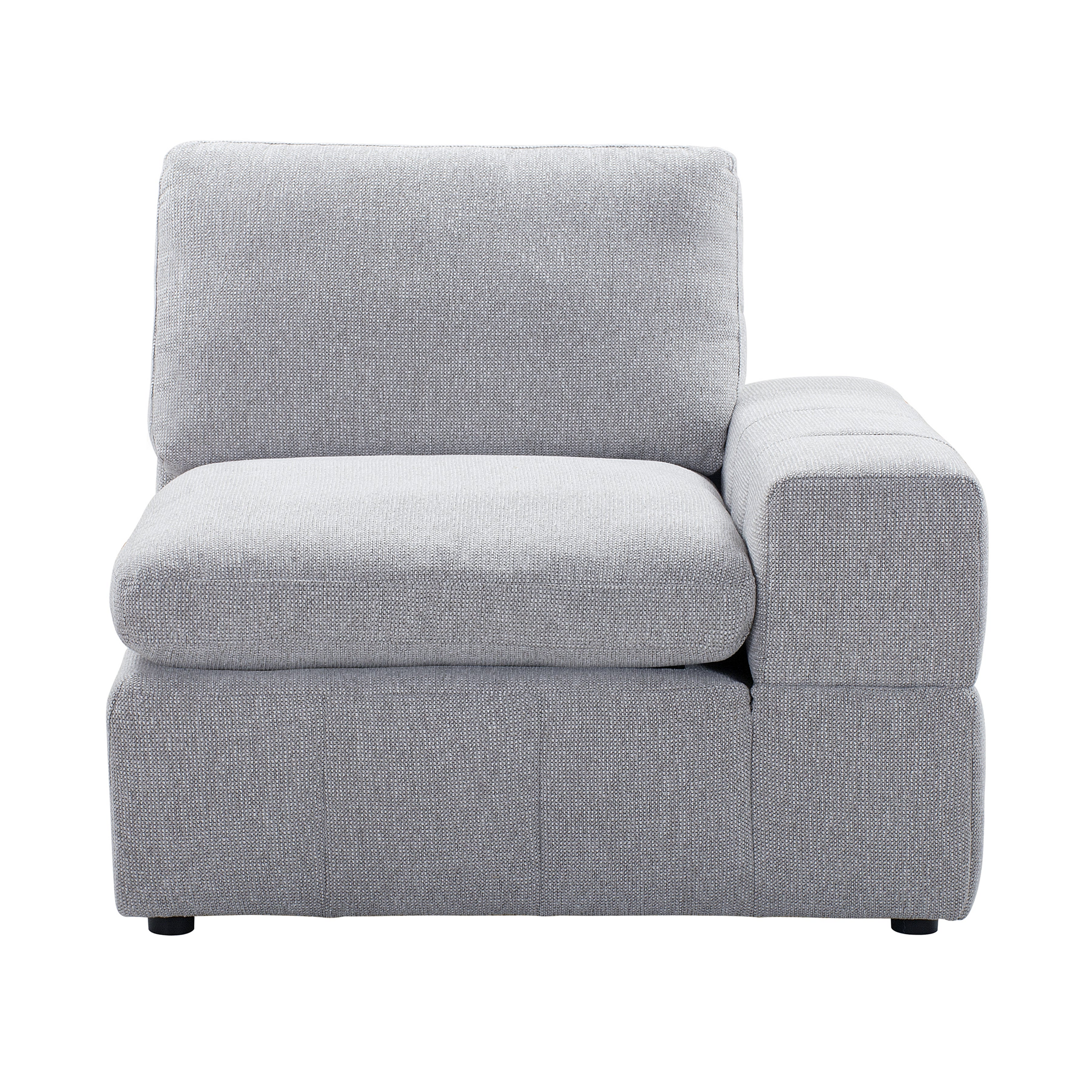 Amaro - Sofa Sectionnel Modulaire avec ottoman et console - Gris Pâle