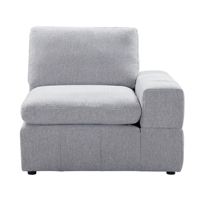 Amaro - Sofa Sectionnel Modulaire avec ottoman et console - Gris Pâle