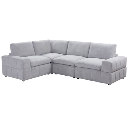Amaro - Sofa Sectionnel Modulaire Reversible - Gris Pâle