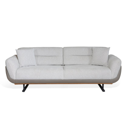 Nova - 3-seater sofa - Beige and Brown