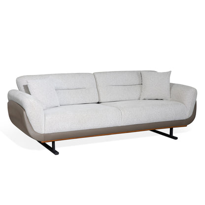 Nova - 3-seater sofa - Beige and Brown