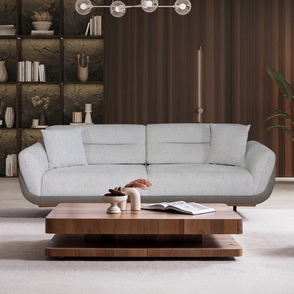 Nova - 3-seater sofa - Beige and Brown