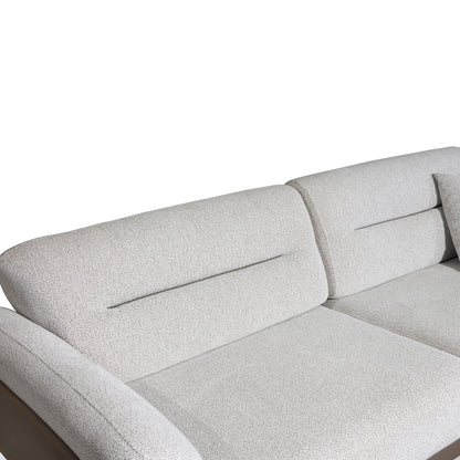 Nova - 3-seater sofa - Beige and Brown
