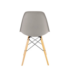 Set of 2 chairs / Gray / Wooden Base