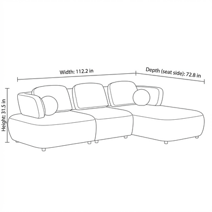 Prado - Sofa Sectionnel - Tissu Beige