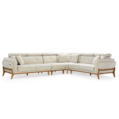 Sectional Sofa - Motorized - Relax - Cream Fabric