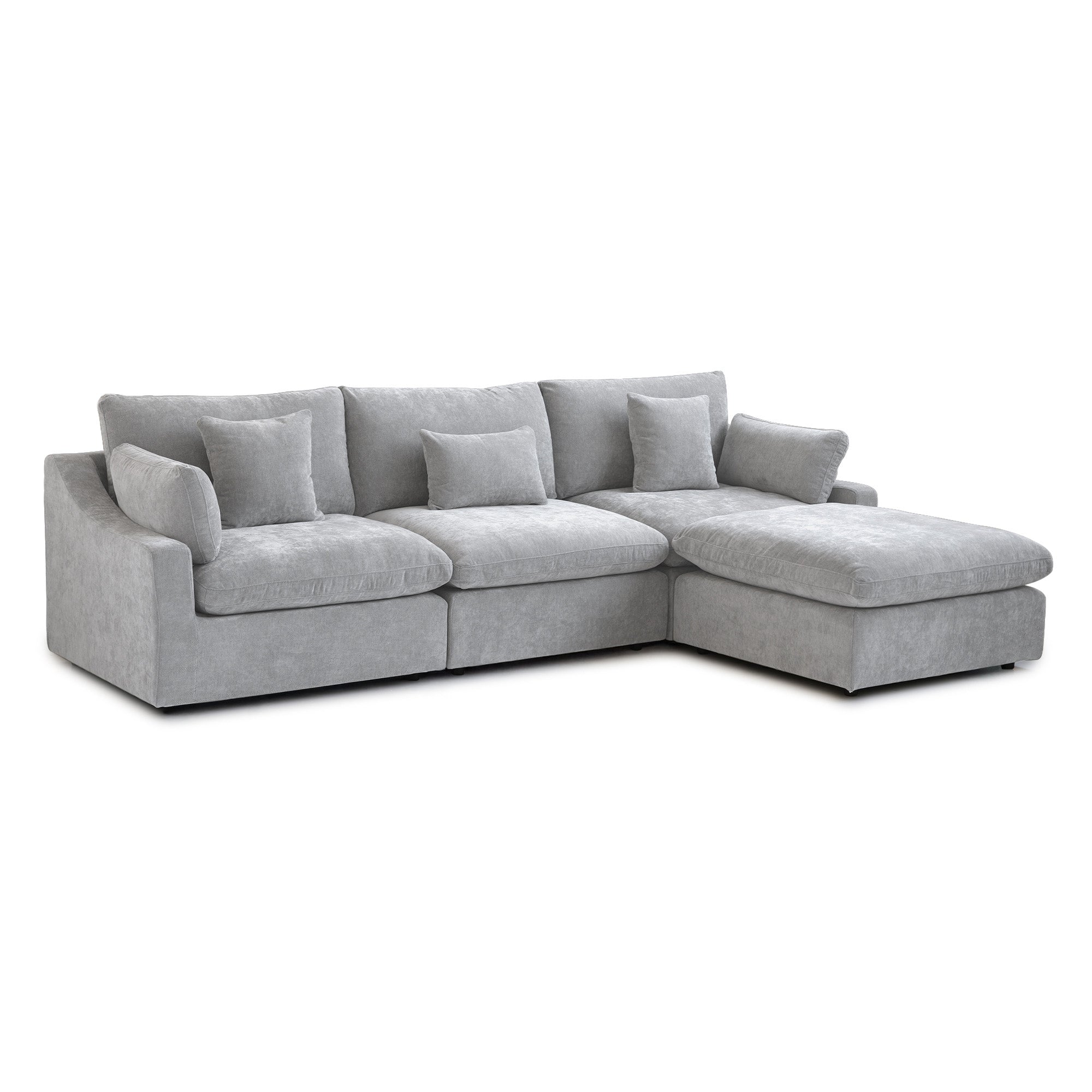 Berlin - Sofa Modulaire Sectionnel - Tissu Gris