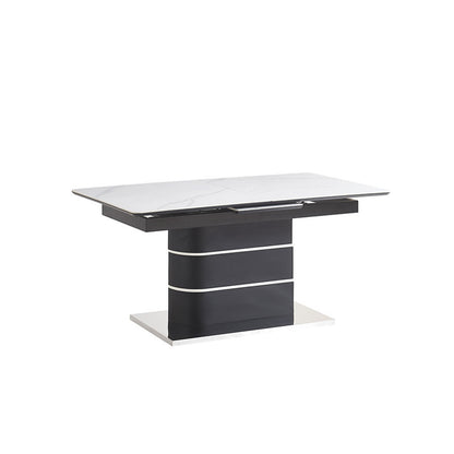 Kiera - Extendable Dining Table - White and Black