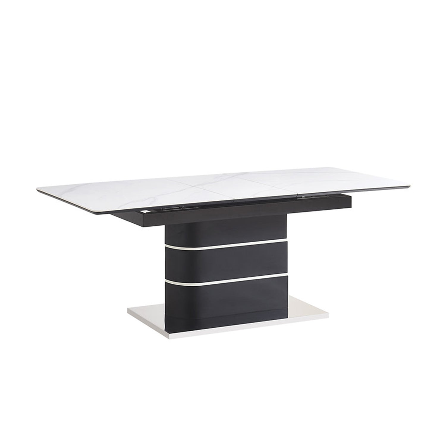 Kiera - Extendable Dining Table - White and Black