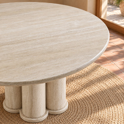 Radley - Table à manger ronde - Travertin clair