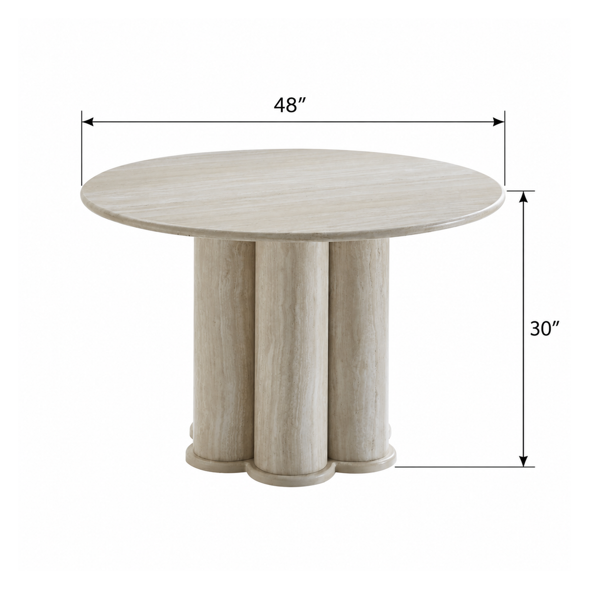 Radley - Table à manger ronde - Travertin clair