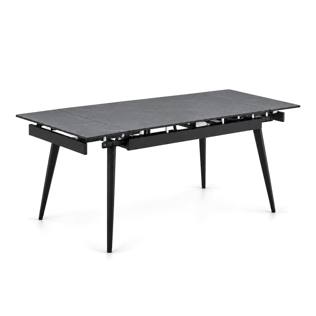 Fallon - Table à manger extensible - Marbre gris et noir