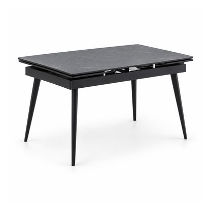 Fallon - Table à manger extensible - Marbre gris et noir