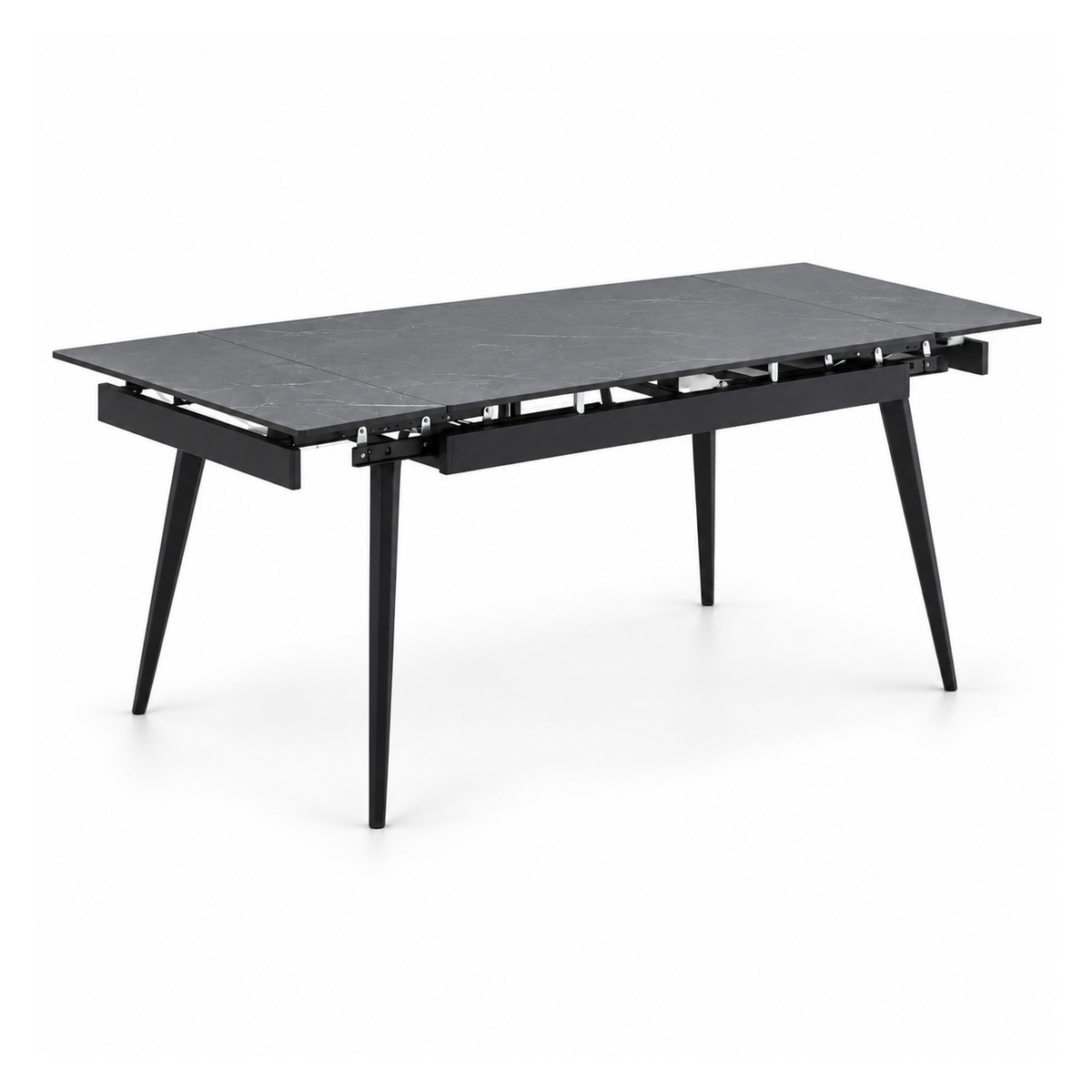 Fallon - Table à manger extensible - Marbre gris et noir