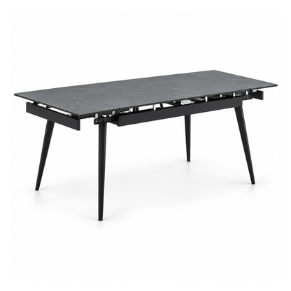 Fallon - Table à manger extensible - Marbre gris et noir
