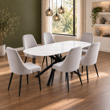 Lucille - Dining Table - White Marble