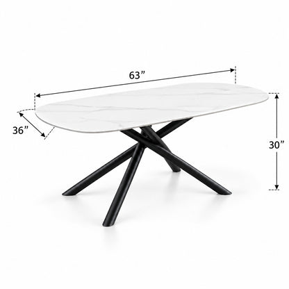 Lucille - Dining Table - White Marble