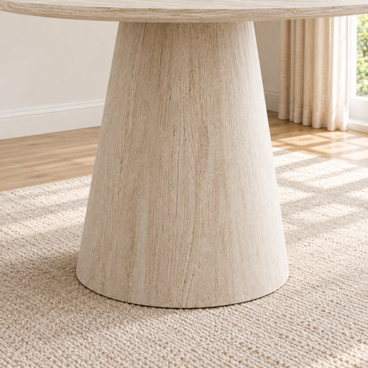 Mercer - Round Dining Table - Light Travertine