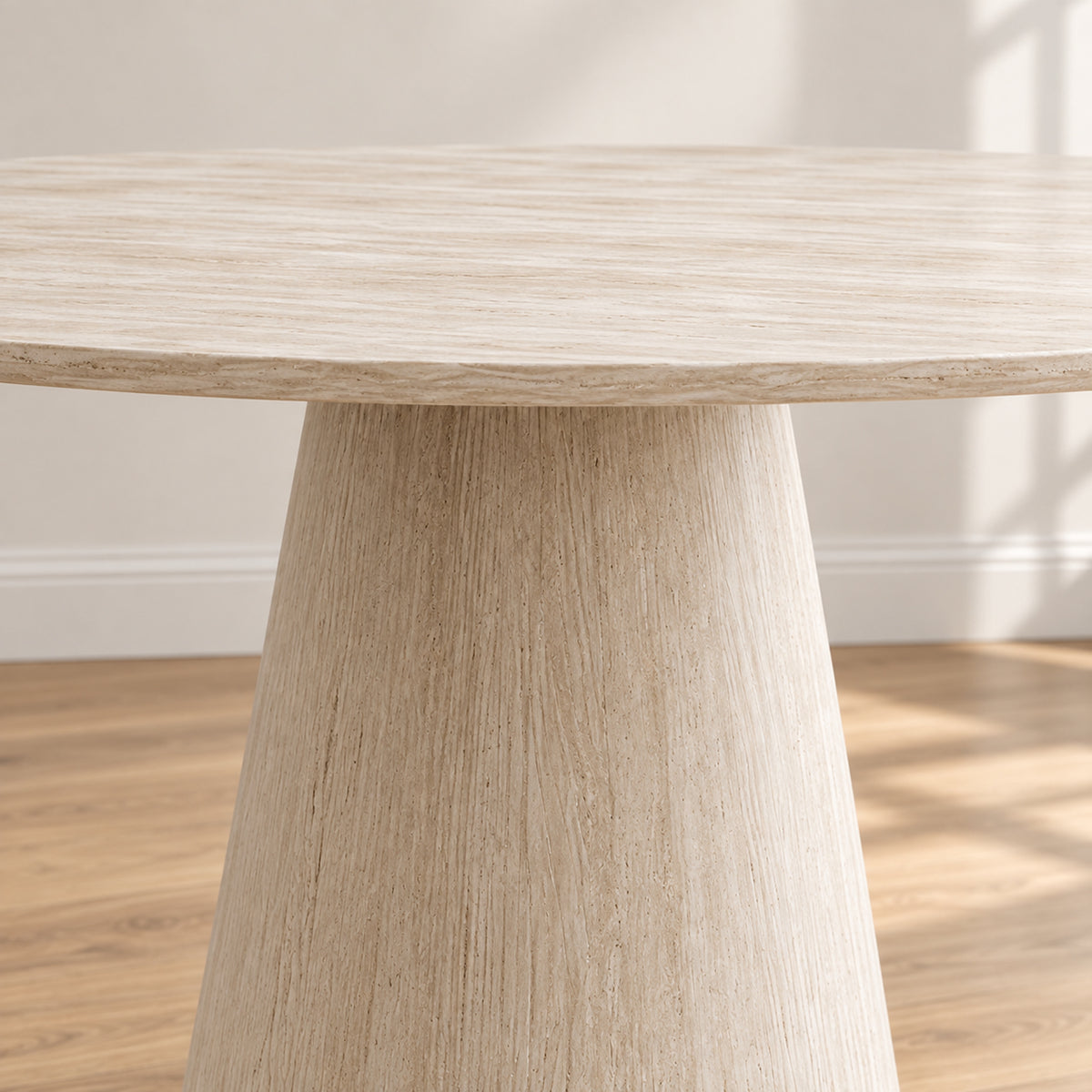 Mercer - Round Dining Table - Light Travertine