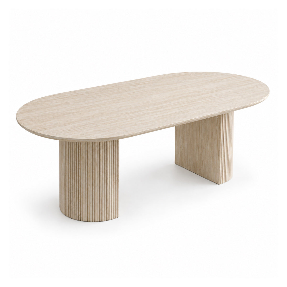 Mercer - Oval Dining Table - Light Travertine