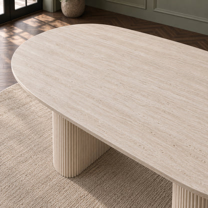 Mercer - Oval Dining Table - Light Travertine