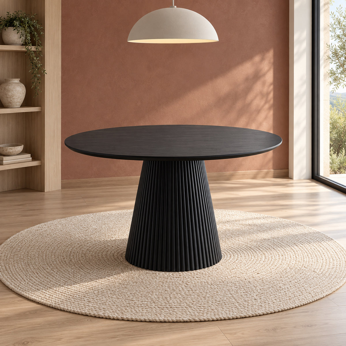 Mercer - Round Dining Table - Midnight Black