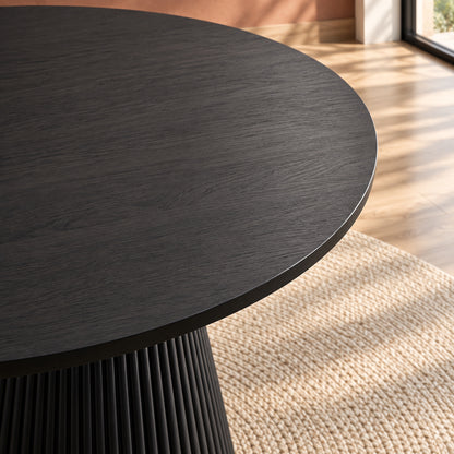 Mercer - Round Dining Table - Midnight Black