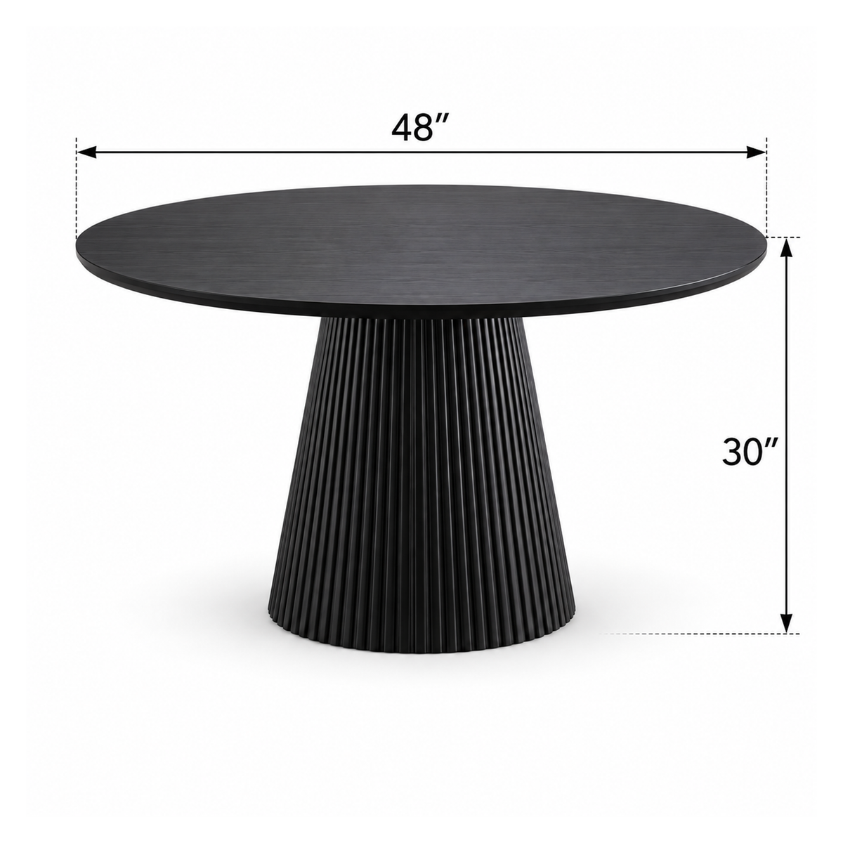 Mercer - Round Dining Table - Midnight Black