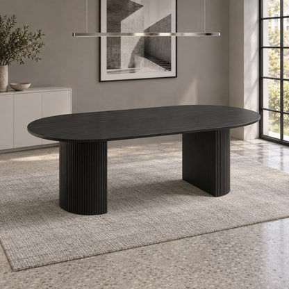 Mercer - Table à manger ovale - Noir minuit