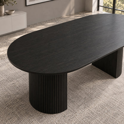 Mercer - Table à manger ovale - Noir minuit