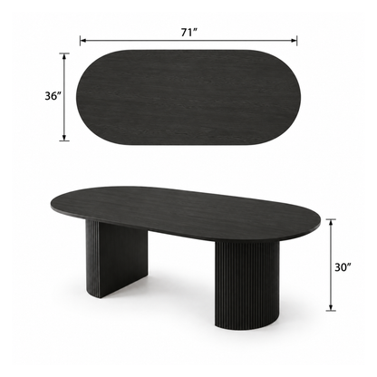 Mercer - Table à manger ovale - Noir minuit