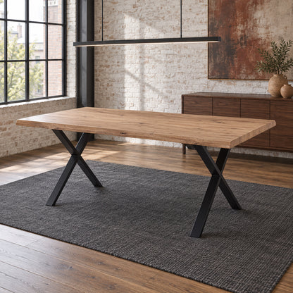 Olan - Rectangular Dining Table - Natural Wood and Black