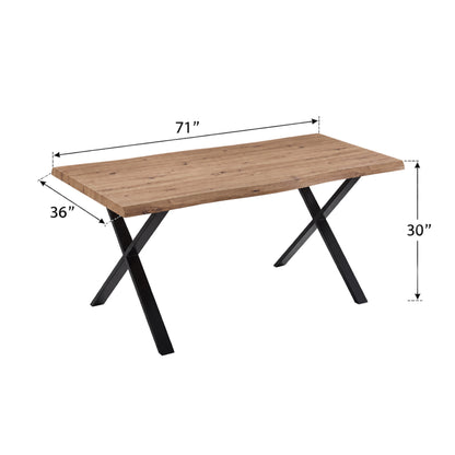 Olan - Rectangular Dining Table - Natural Wood and Black