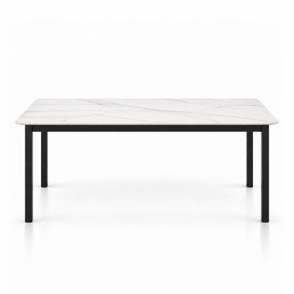 Nadia - Table à manger - Marbre blanc et noir