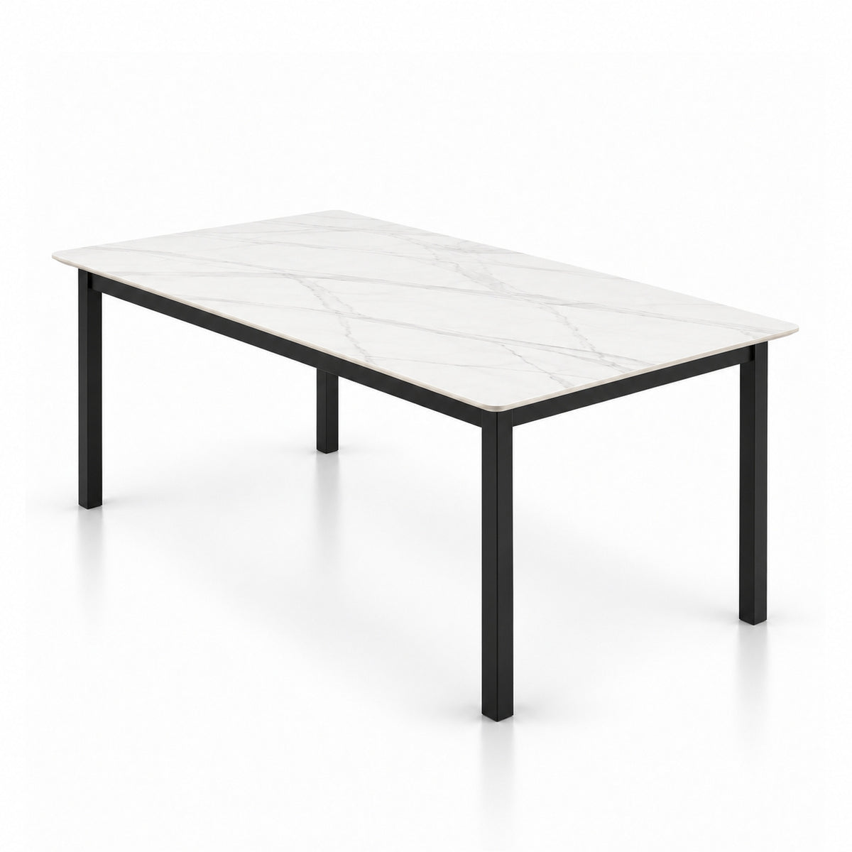 Nadia - Table à manger - Marbre blanc et noir