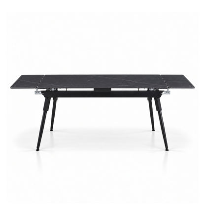 Maura - Extendable Dining Table - Black Marble