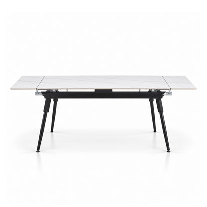 Maura/Aurora - Dining Room Set - White and Black Marble