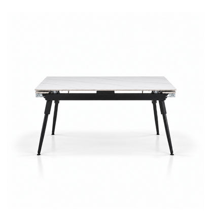 Maura/Aurora - Dining Room Set - White and Black Marble