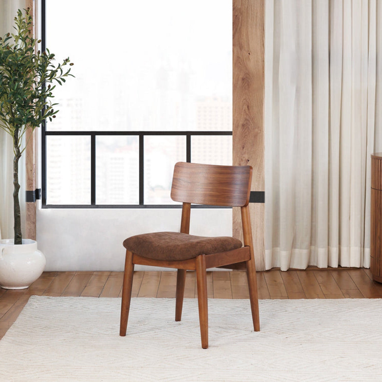 Transformer - Chaise de salle à manger Ronde - Noyer Royale