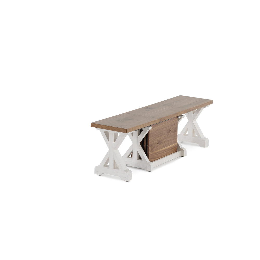 Transformer - Banc Gather - Châtaignier français / Blanc patiné - vue 3