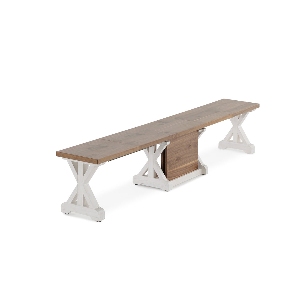 Transformer - Banc Gather - Châtaignier français / Blanc patiné - vue 5