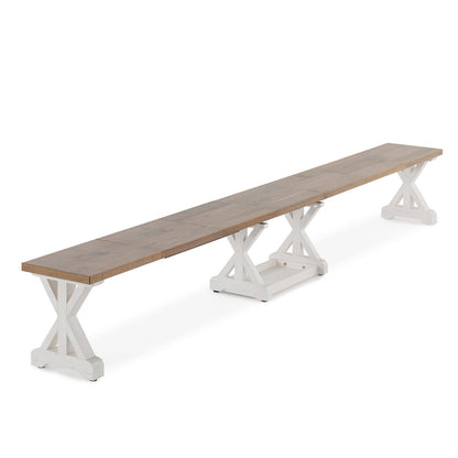 Transformer - Banc Gather - Châtaignier français / Blanc patiné - vue principale sur fond blanc